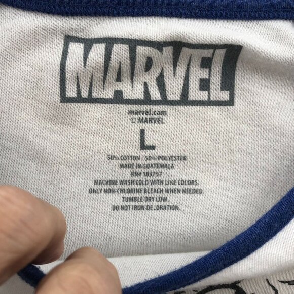 Marvel Mens Thor T-Shirt Large 3/4 Sleeve Mighty Thor Graphic Tee Casual Comics - Picture 4 of 9